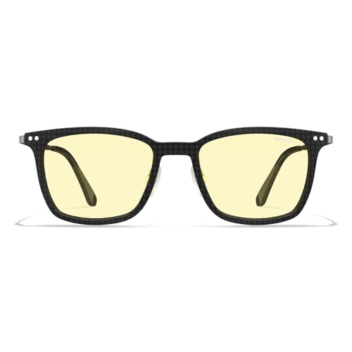 Image of ANYLUV Blue Light Glasses Men, Stylish Square Carbon Fiber Eyewear, Anti Eyestrain, Lightweight Mens Computer Gaming Glasses