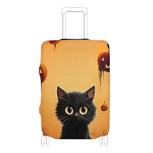 Joisal Halloween Cat Pumpkin Suitcase Covers for Luggage Protectors Washable Aesthetic Travel Vacation Essentials, M, Fits 22-24 Inch Case