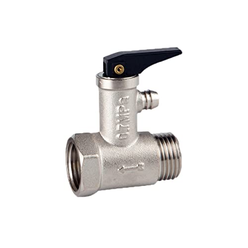 Soupape de Décharge de Pression de Sécurité de Chaudière de Qualité Supérieure pour Chauffe-eau Température Max : +100 °C Pression Max : 8 Bar 2x1/2 " Filetage Laiton Nickelé Tokaneit Cover