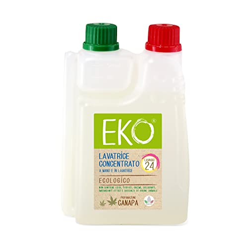 Eko Detergente Lavadora Líquido - 24 Lavados 600ml, Cáñamo - Concentrado Ecológico