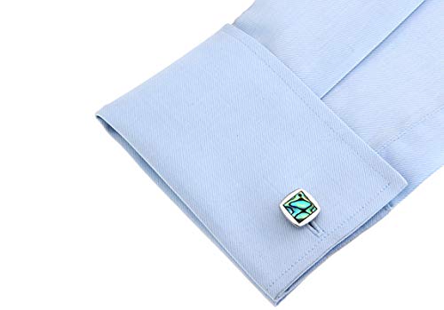 Mancuernillas Daesar Cuadradas Vintage Plateadas para Hombre miniatura 4