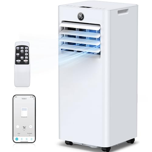 Portable Air Conditioners 16,000 Btu 5-in-1 Smart WiFi AC Unit with APP for Large Rooms up to 750 Sq.Ft, Fast Cooling, Dehumidifier, Fan, Quiet 36dB Sleep Mode 24H, Window Kits for Bedroom Home Office