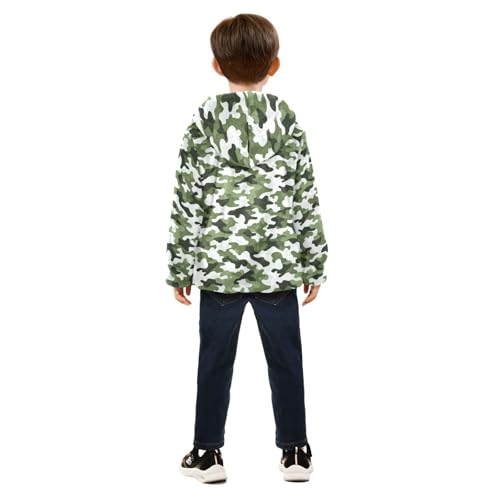 Camouflage Toddler Fleece Jacket Baby Boys Hooded Zipper Long Sleeve Thick Warm Outerwear 3-10 Years4