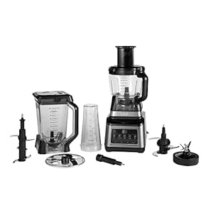 Ninja BN800EU mixer with Auto-iQ food processor, Stand Mixer & Personal Blender, 1200W, 1.8 Litre Container, 2.1 Litre Jug, 700ml cup with lid – black silver