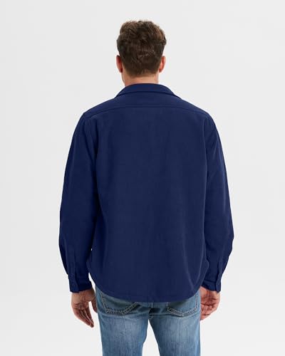 Locachy Men's Warm Fleece Sherpa Lined Corduroy Shirt Soft Long Sleeve Button Down Shirt Jacket2