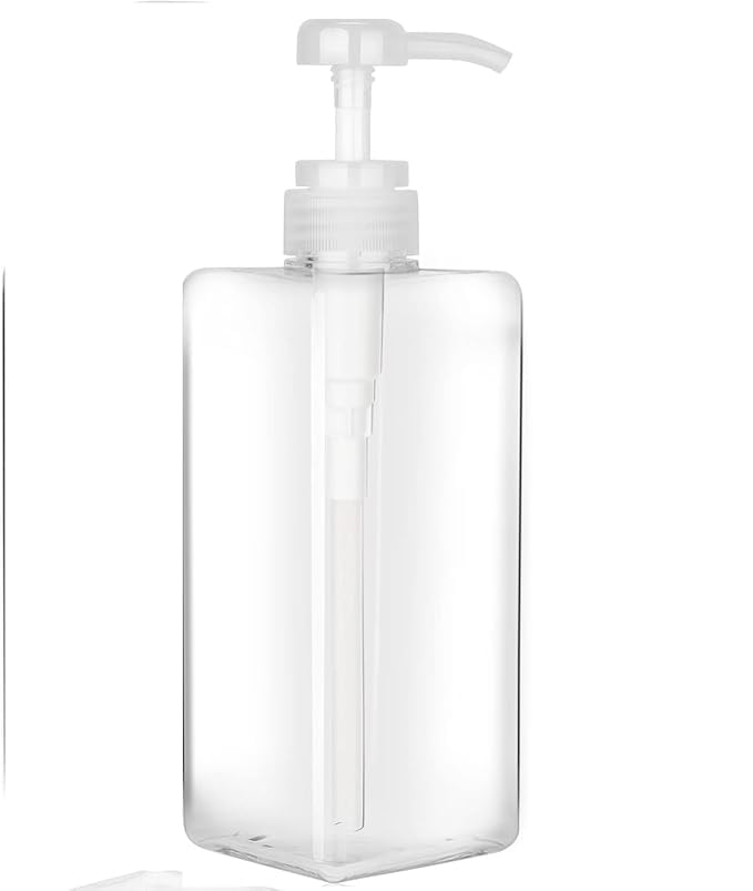 Refillable Shampoo Pump Bottle for Shower, Large Capatity Conditioner Dispensers for Bathroom, Plastic Pump Press Bottles for Lotion, Hand Wash Bottel (Clear - 22 oz / 650 ml = 1 PC)