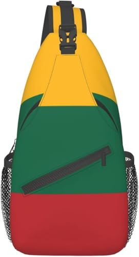 Mochila bandolera unisex negra estilo lituano