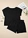 SHEWIN Short Sets for Women Fashion Crewneck Short Sleeve Tops and Women's Shorts sweatsuits Casual Loose Comfy Womens Lounge Sets Summer Vacation Outfits Black XL