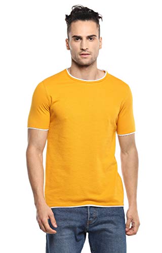Image of Alan Jones Clothing Men's 100% Cotton Regular Fit Double Collar Round Neck T-Shirt