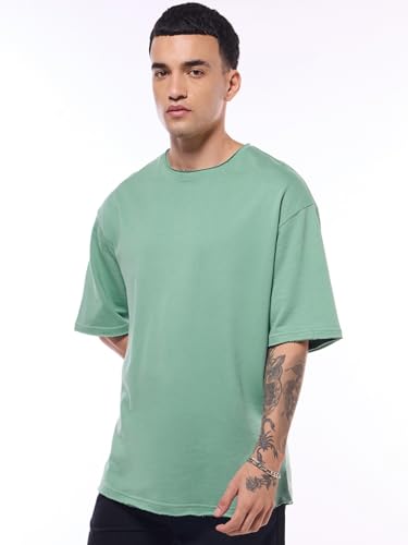 Image of Bewakoof Men's Solid Oversized Fit T-Shirt