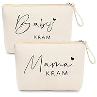 YeahBoom 2PCS Geschenke für Werdende Mütter,Geschenke für Mama zur Geburt,Mom Bag mit Reißverschluss für Frauen,Kosmetiktasche Bag für werdende Mama,Mama Kosmetiktasche Bag,Kosmetiktasche für Mama