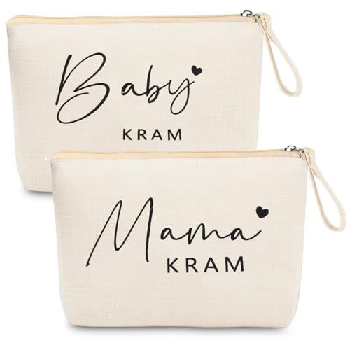 YeahBoom 2PCS Geschenke für Werdende Mütter,Geschenke für Mama zur Geburt,Mom Bag mit Reißverschluss für Frauen,Kosmetiktasche Bag für werdende Mama,Mama Kosmetiktasche Bag,Kosmetiktasche für Mama