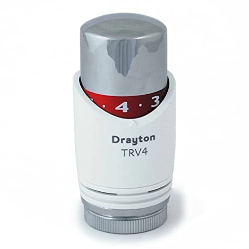 Drayton TRV4 Thermostatic Valve Head, Chrome & White