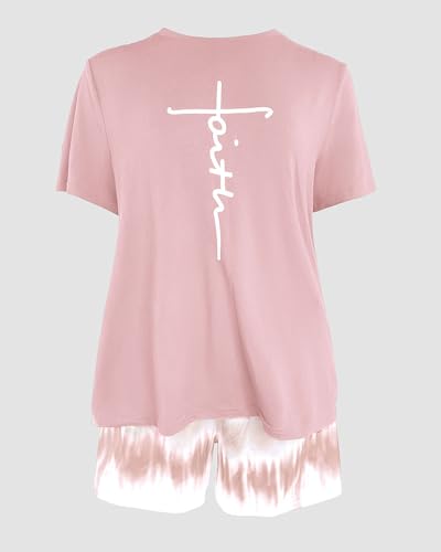 Image of CHICME Pajamas Set for Women 2 Piece Pjs Lounge Set Soft Short Sleeve Tops and Sleep Shorts with Pocket