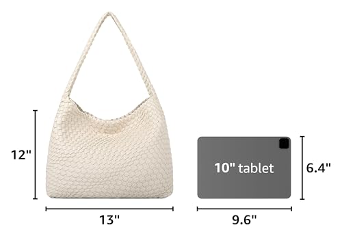 Image of Queenoris Fashion Hobo Bags for Women Top-handle Shoulder Bag Vegan Leather Purses Soft Summer Tote Bag | WOVEN