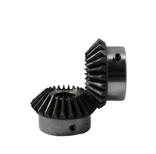 Bevel Gear Pinion Hardware Mechanical 2pcs Bevel Gear 2M 20Teeth Inner Hole 8/10/12/14/15/16/17/18/19/20mm Gear 90 Degrees Steel Gears Screw Hole M5(15mm Keyway 5mm)