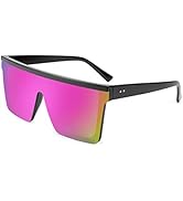 FEISEDY Oversized Square Trendy Sunglasses Womens Mens Futuristic Flat Top Visor Shades UV400 B2470