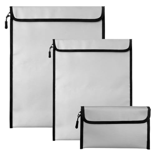 Sac ignifuge pour documents et espèces avec fermeture éclair étanche