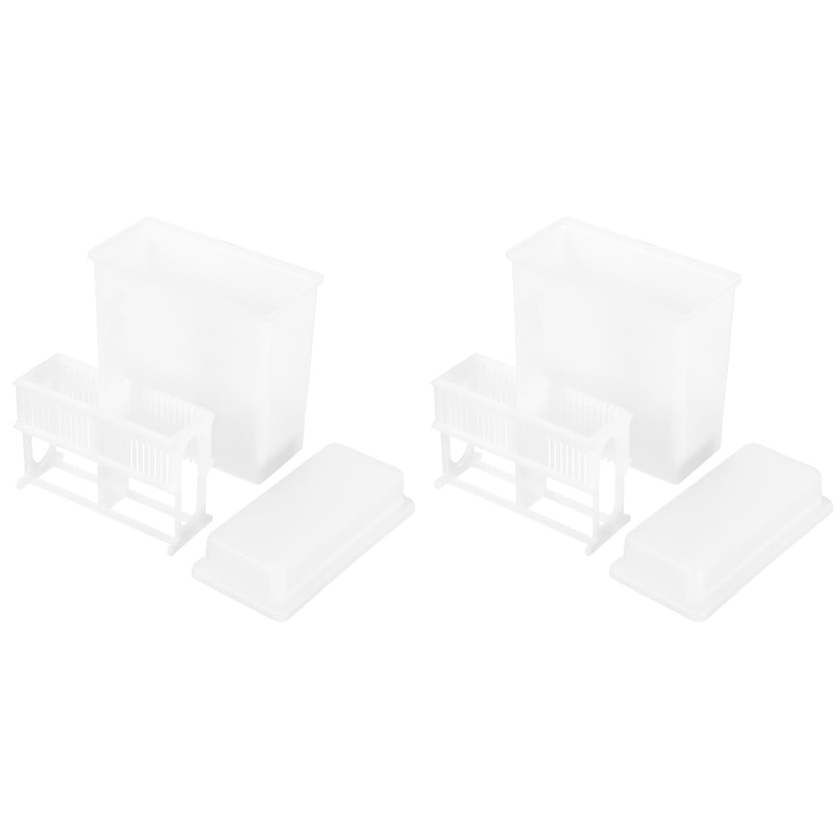 Ipetboom 2 Sets Microscope Slides Staining Rack Jar Plastic Storage for Lab Use