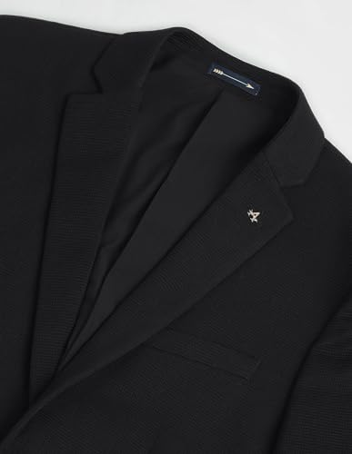 Image of Arrow Mens Black Solid Long Sleeve Polyester Slim Blazer