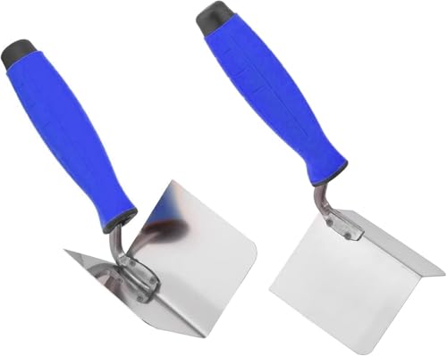 2 x Eckkelle innen + außen, innen, außen Winkel 90 Grad, Edelstahl, 80 x 60 mm, Gummigriff (Set)