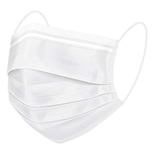 50 mascarillas desechables de 3 capas para boca y nariz, color blanco 173 Cover
