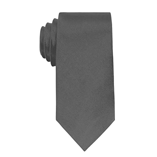 Image of Luckyvestir Mens Tie Solid Satin Neck Ties 3.15'' Formal Necktie for Wedding Business Christmas Father's Valentine's Day Gift