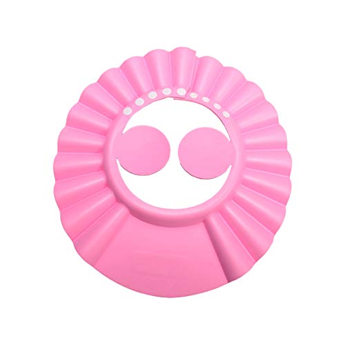 Kangwell Silicone Shower Cap Bathing Cap | with Earshield Soft Adjustable Visor Hat Safe Shampoo Shower Bathing Protection Bath Cap for Elderly, Pregnant and The Disable Patient (Pink)