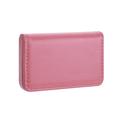 RFID Blocking Wallet - Minimalist Leather Business Credit Card Holder, PU Leather Wallet with Magnetic, Name ID Credit Card Case, Portable Carrier Purse for Business Social -Pink(LZW)
