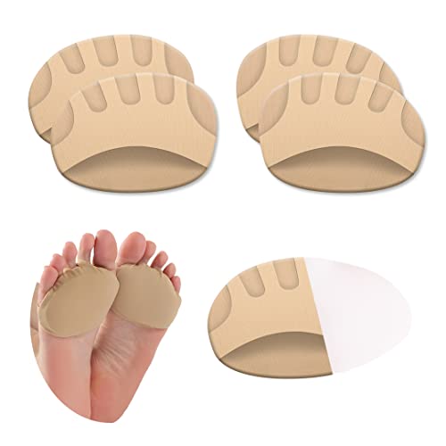 Image of SooGree 2 Pairs Honeycomb Fabric Forefoot Pads Men Women Soft Metatarsal Foot Pads Soft Gel Ball of Foot Cushions for Pain Relief