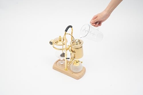 LANNADD Gleichgewichtssiphon, Balance Siphon Kaffeemaschine 400ml Manuell Siphon Kaffeemaschine Set Vakuum-Kaffeebereiter 4-Cup Coffee Maker für Kaffee und Tee, Vintage-Design, Gold 7 LANNADD Gleichgewichtssiphon, Balance Siphon Kaffeemaschine 400ml Manuell Siphon Kaffeemaschine Set Vakuum-Kaffeebereiter 4-Cup Coffee Maker für Kaffee und Tee, Vintage-Design, Gold