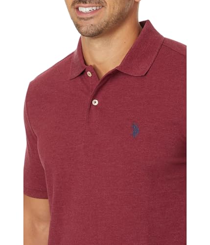 Image of U.S. POLO ASSN. Men Cotton Regular Fit Solid Polo With Small Pony | Two-Button Closure Pique Polo Shirt, Summer Fashion Golf Shirt