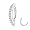 ZHITENG 14G Piercing Ombelico Anello, Navel Piercing Anello Ombelico Anelli Curvo Inverso Anallergico Clicker Belly Button Ring Cubic Zirconia Paved, Gioielli Pratico e Abile per Donna (Argento)