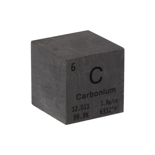 Image of PATIKIL 1 Inch Carbon Cube Metal Element High Density Block Pure Periodic Magnesium Block for Element Collections Teacher Lab Scientific Experiment, 25.4 mm