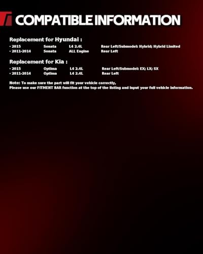 Image of Torchbeam Rear Brake Caliper Left for Hyundai 2011-2014 Sonata, Kia 2011-2015 Optima 2.4L, Hyundai 2015 Sonata 2.4L, Rear Left Caliper Replace # 19B6457