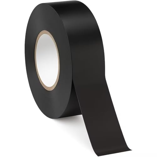 TUOTDE 1 Roll Black Electrical Tape Waterproof Heat Resistant Tape 20m x 18mm Strong Heavy Duty Sticky PVC Electric Insulation Tape for Insulating Repairing and Protecting Electrical Wires