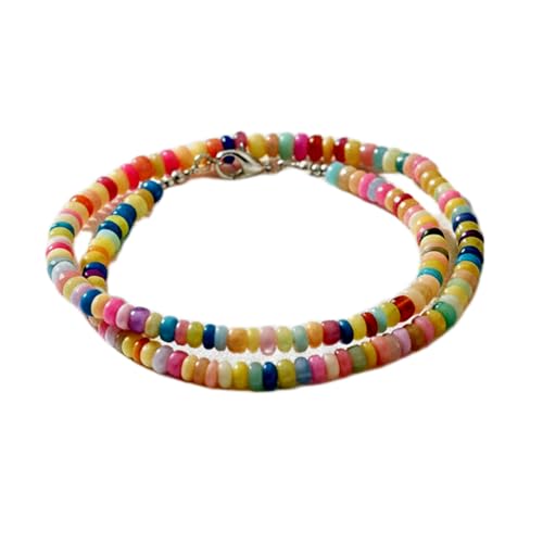 Collier opale multicolore fait main LKBEADS en perles de cristal 43cm