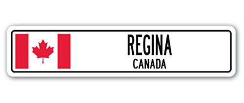 REGINA, CANADA Street Sign Canadian flag city country road wall gift