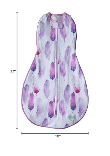 Image of Woombie Grow with Me Baby Swaddle, Convertible Swaddle Fits 0-9 Months, Expands to Wearable Blanket for up to 18 Months, Feathers
