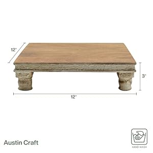 Fitz and Floyd Austin Craft Raised Mango Wood Serving Board, 12-Inch, White Fitz and Floyd Austin Craft Raised Mango Wood Serving Board 12 Inch White