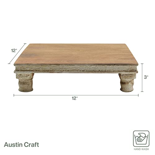 Fitz-and-Floyd-Austin-Craft-Raised-Mango-Wood-Serving-Board-12-Inch-White Fitz and Floyd Austin Craft Raised Mango Wood Serving Board 12 Inch White