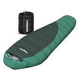 Leogreen Sac de Couchage,  15℃~5℃ pour 3 4 Saisons, 300GSM, 1800g, Ultraléger Sac Couchage Momie pour Adultes, pour Le Camping, la randonnée et l'alpinisme, 210x80x35cm