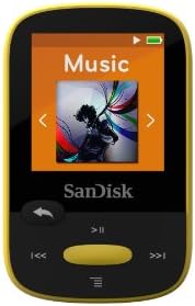 SanDisk 8GB Clip Sport MP3 Player, Yellow - LCD Screen and FM Radio - SDMX24-008G-G46Y