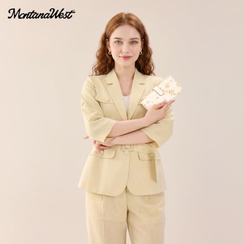 Image of Floral Wallet Women Bifold Long Wallets RFID Blocking Card Holder Wallets