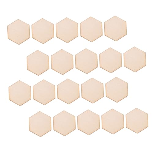 Healifty 100 piezas Rodajas Madera Hexagonales Sin Terminar para Manualidades DIY Decoración Natural Bricolaje Proyectos Artesanales
