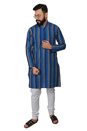 Image of Men's Cotton Long Kurta (Broad Lining)