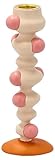 Villa Collection Styles Bougeoir orné de Petites Boule x 6 x 5 x 18 cm Blanc cassé/Rose
