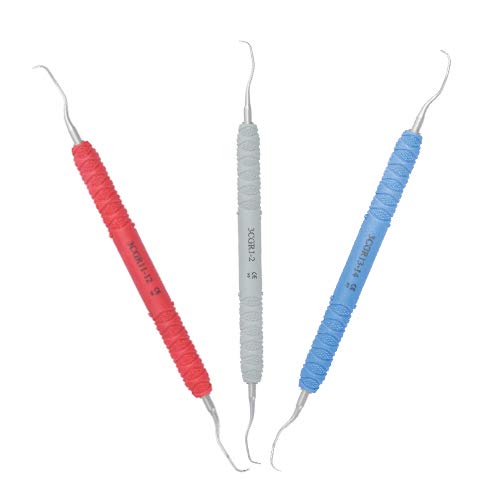 OSUNG Dental Standard Gracey Curettes Set Lightweight Handle, 3 pcs