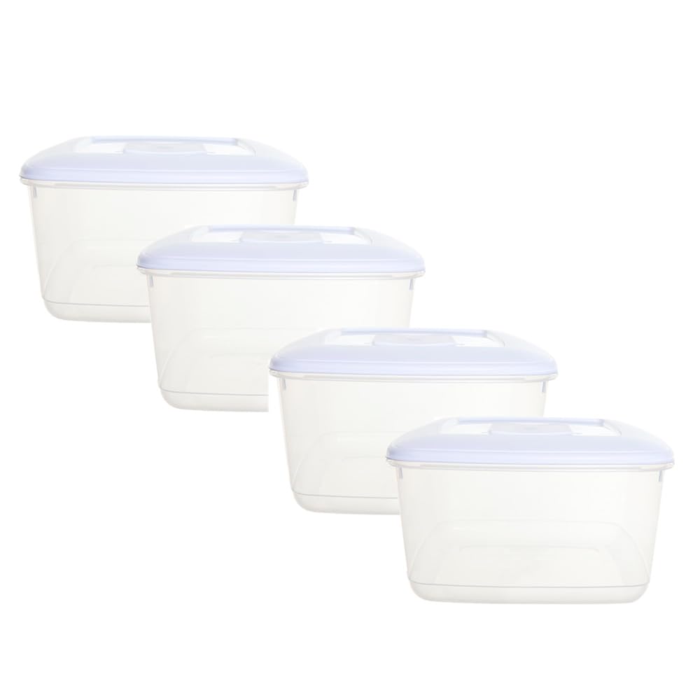 shopior 10L Airtight Food Storage Container with Lid – BPA-Free Plastic Square Box | Fridge, Freezer, Microwave & Dishwasher Safe | Dry Food, Flour, Cereal, Pasta, Meal Prep Organizer (Pack 4)