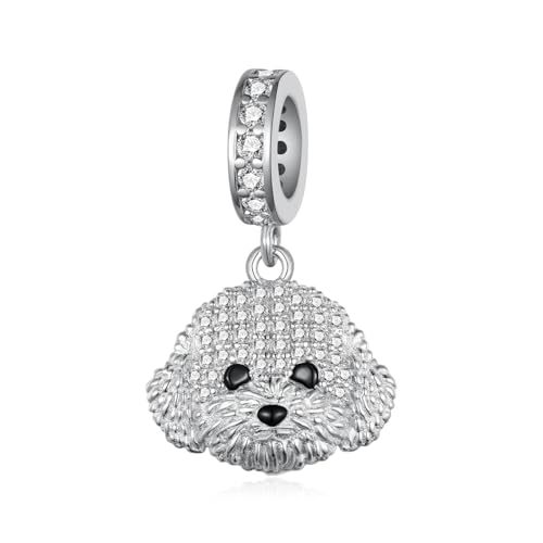 TYSO Poodle Charms 925 Sterling Silver Poodle Gifts Cute Dog Charms for Bracelets Poodle Dog Jewelry Gifts for Women